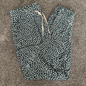 Lates By Kate Women’s S Green And White Polka Dot Jogger Pajama Lounge Pants